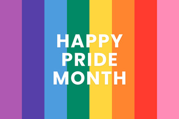 Gay Pride Month in June. LGBTQ multicolored rainbow flag. Original color symbol of gay pride concept background, high resolution poster	