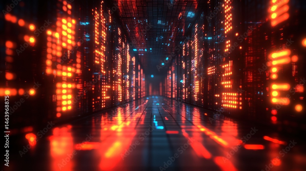 Poster digital data corridor: a journey into the heart of the network