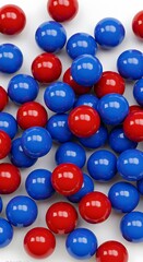 Red and Blue Candy Coated Chocolate Balls