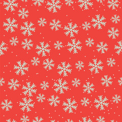Red and White Christmas Snowflake Pattern
