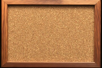 Fototapeta premium A detailed top down view of an empty corkboard with a wooden frame