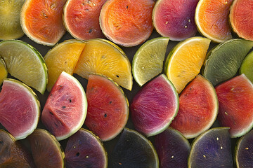 Colorful watermelon slices pattern background