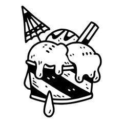 Hawaiian shave ice line art