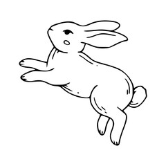 jumping rabbit doodle