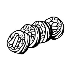 sliced sushi outline vector