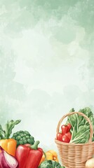 Fresh, Vibrant Vegetables in a Basket