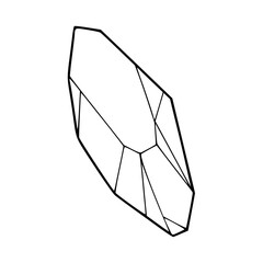 minimalist crystal shape line art
