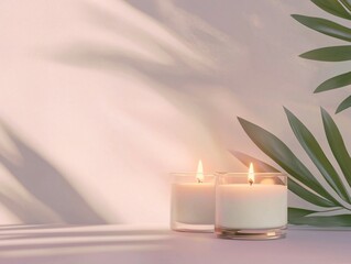 Burning Candles & Palm