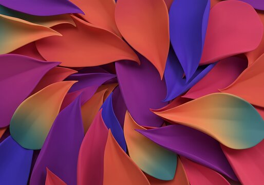 Abstract Swirling Colorful Leaf Pattern Background - Powered by Adobe