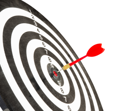 dart board with darts