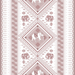 Obraz premium popular elephant pattern in asian style this elephant graphic is fashionable in thailand india and south east asia and this elephant and baby elephant can be for textile industry and any package 