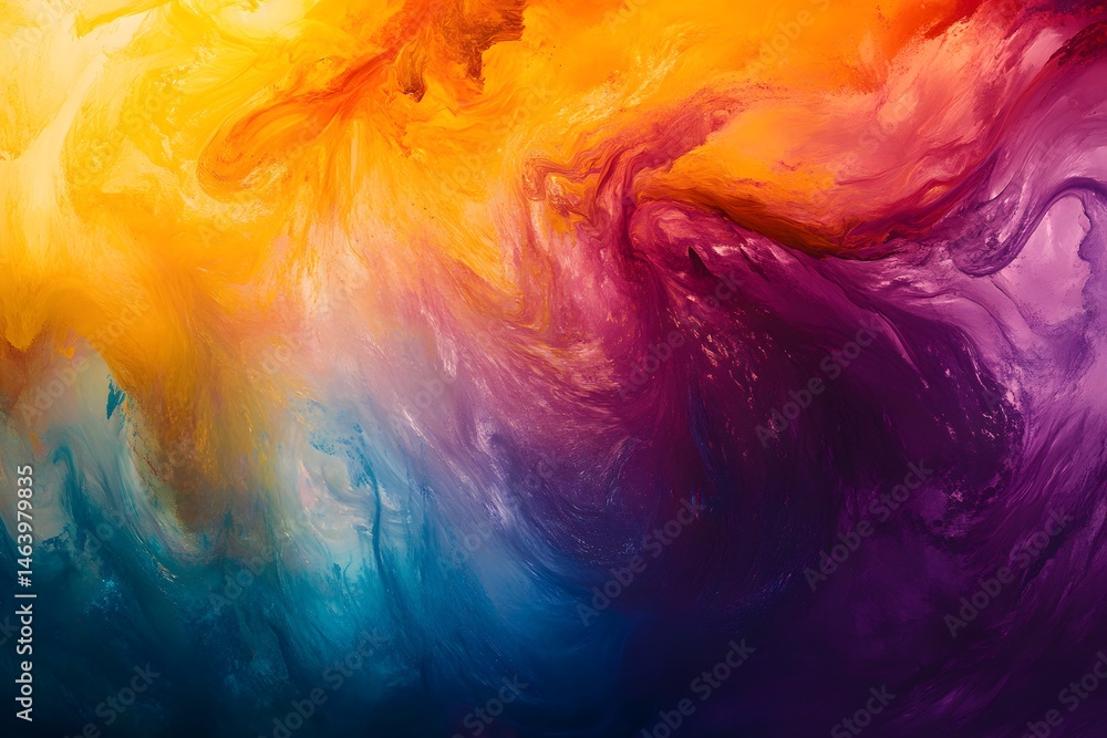 Poster vibrant abstract swirls of color creating a dramatic and artistic fluid background