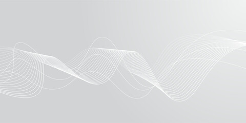 White abstract background with flowing particles. White and gray Digital futuristic technology concept background. Vector dynamic llustration.