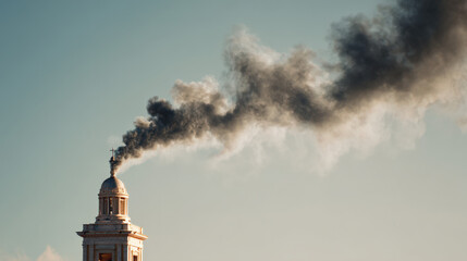Black smoke rises from Vatican chimney during papal conclave

