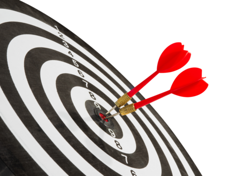 dart board with darts