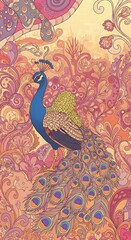 Fototapeta premium Peacock Rhapsody in Hues