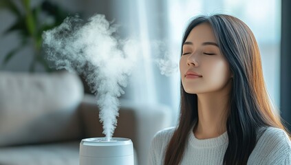 Woman enjoying a relaxing aromatherapy session
