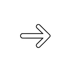 Obraz premium Right arrow icon outline for forward navigation in app