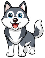Obraz premium siberian husky dog with a happy