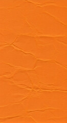 Orange Crumpled Paper Texture Close Up Abstract Background Detail