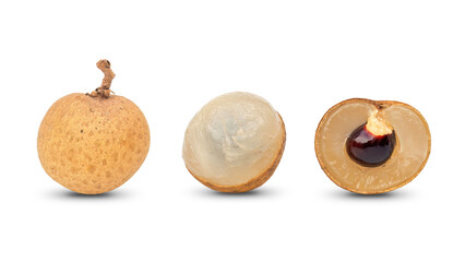 Longan fruit on a white background.