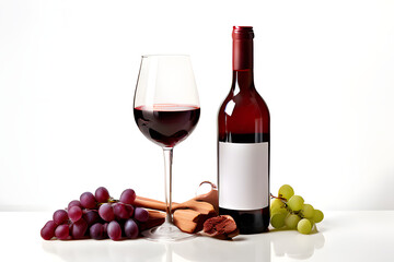 Fototapeta premium red wine and grapes