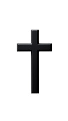 Isolated Simple Black Christian Cross Symbol