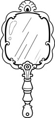mirror vintage hand drawn