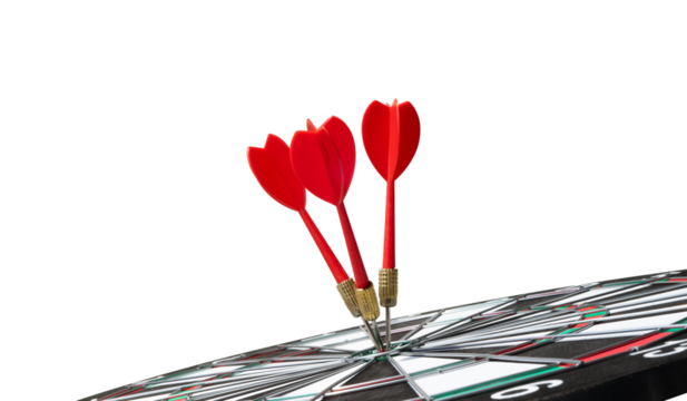 red dart for success goals concept