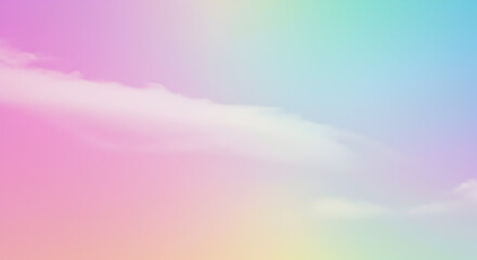 Pastel Sky Illustration With Soft Clouds And Gradient Color Background