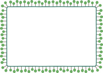 Rectangular border with schematic trees. Illustration with schematic trees on a white background creating a rectangular border.