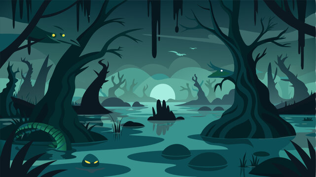 The murky dark waters of the mangrove swamp hiding a plethora of species and creating an air of mystery and intrigue.