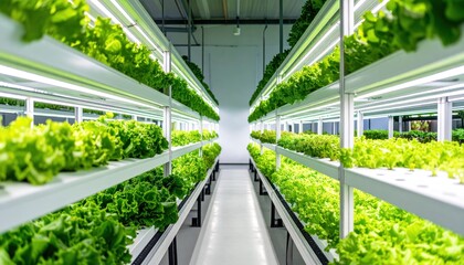 Lettuce Growing Indoor Vertical Farm