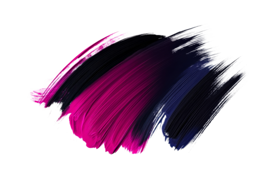 Abstract Paint Brush Stroke Texture, Magenta, Navy, White, cut out transparent - Powered by Adobe