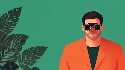 Recreational birdwatching adventure with binoculars in a city park