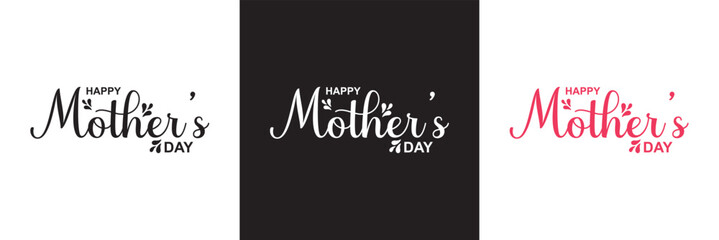 HAPPY MOTHER'S DAY lettering calligraphy. Vector for websites, mobile interfaces, presentations, banner, visual branding etc. Vector illustration. isolated on white and black background. EPS 10 