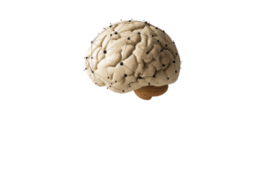 Isolated Connected Brain Structure Network Illustration