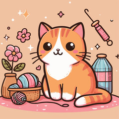 Cute cat illustration
