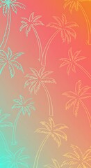 Fototapeta premium Gradient Palm Tree Pattern, Tropical Summer Background