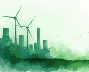 Serene environment featuring wind turbines in the renewable energy sector