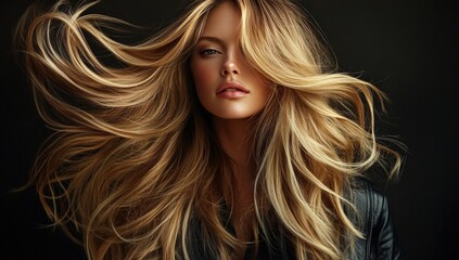 Fototapeta premium Woman with flowing blonde hair