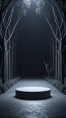 Surreal Minimalist Background with Dark 3D Design Aesthetic