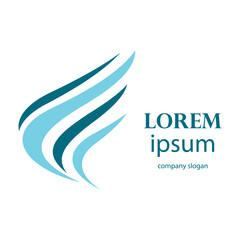 beautiful flapping wings logo illustration