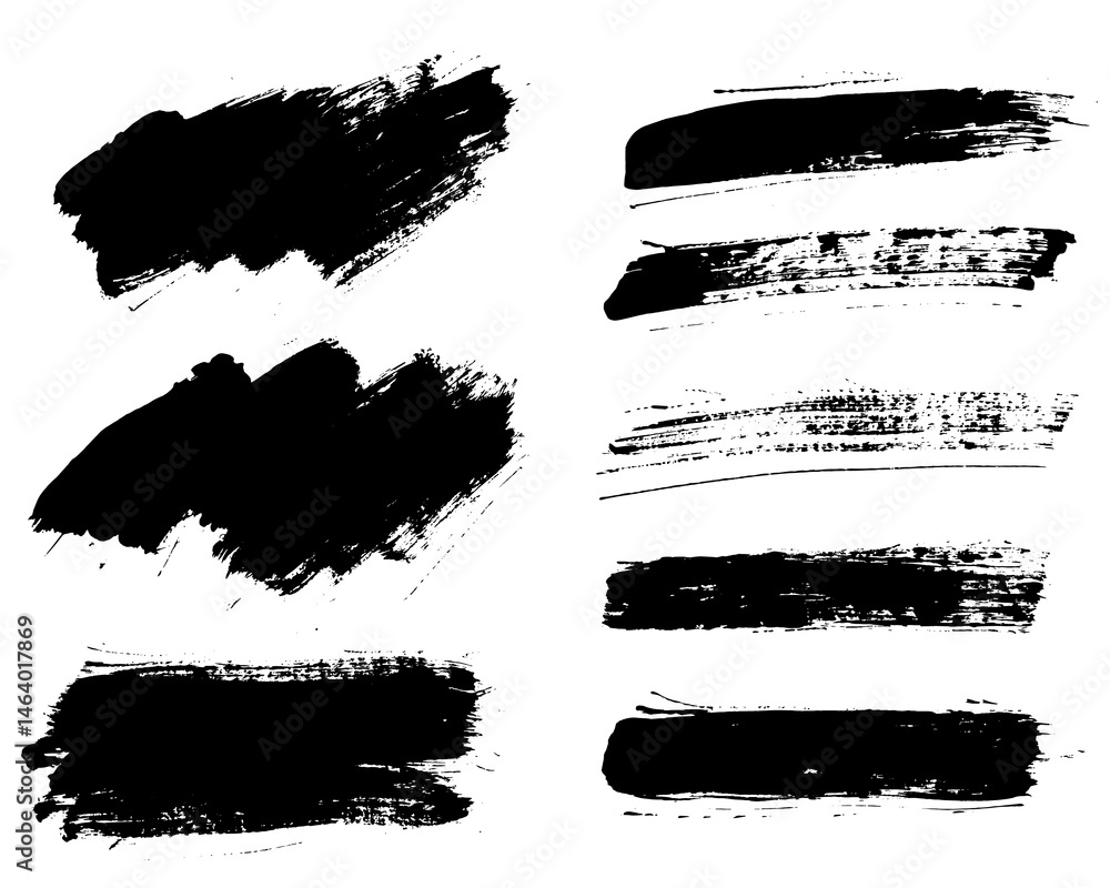 Leinwandbilder vector brush stroke textures of diagonal and rectangle shapes. paint text boxes and paintbrush colle