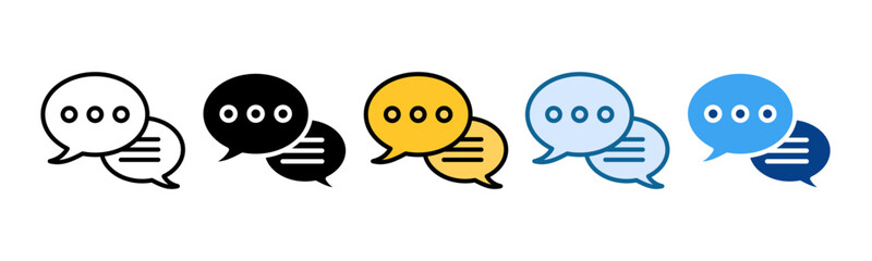 Speech Bubble Icon Set Multiple Style Collection
