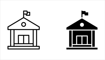 City hall building icon set. Municipal, hall town, embassy, council, government concept on white background
