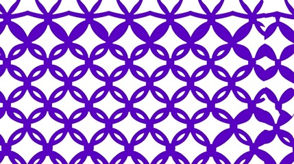 Fototapeta premium Abstract purple seamless pattern of interlocking circles over white