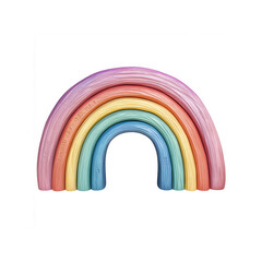 Obraz premium Pastel Rainbow Wooden Arch Toy for Children's Play and Development