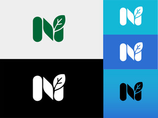 Nature-Inspired Letter N Logo