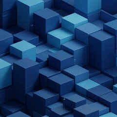 Abstract Blue Cube 3D Pattern Background